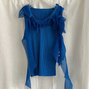 Issey Miyake pleated top with attached scarf